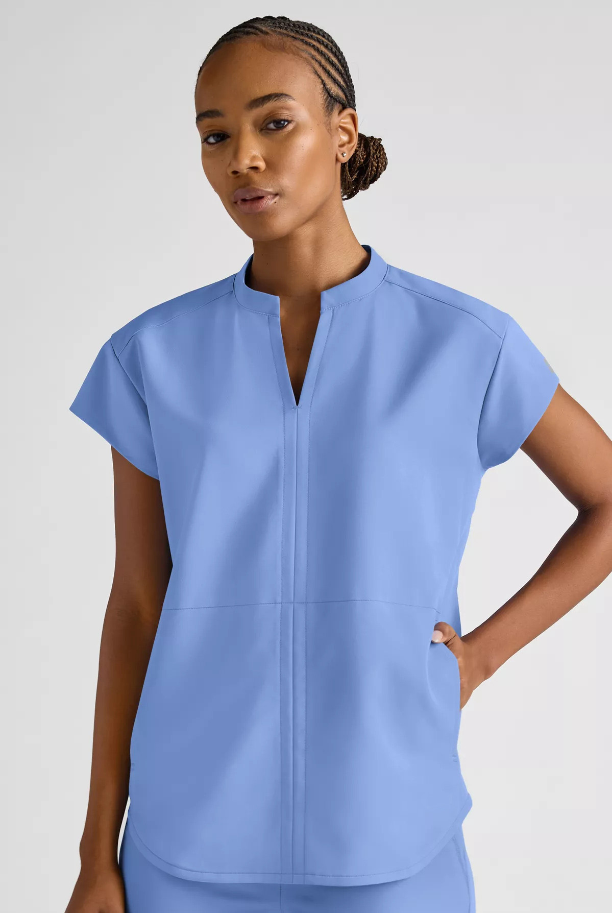 Tunique de soins femme col mao