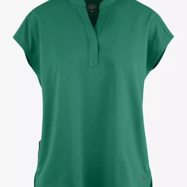 Tunique médicale femme col tunisien à mancherons - uniformci.com